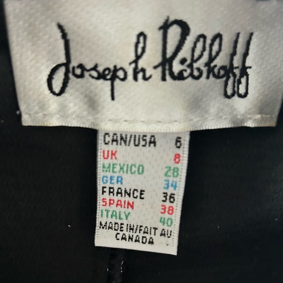 Joseph Ribkoff‎ Chevron Black & Silver Tiered High Collar Peplum Jacket SZ 6 - Picture 6 of 7